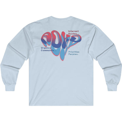 ADHD Urgency - Ultra Cotton Long Sleeve Tee - Print on Back - ADHD AWARENESS