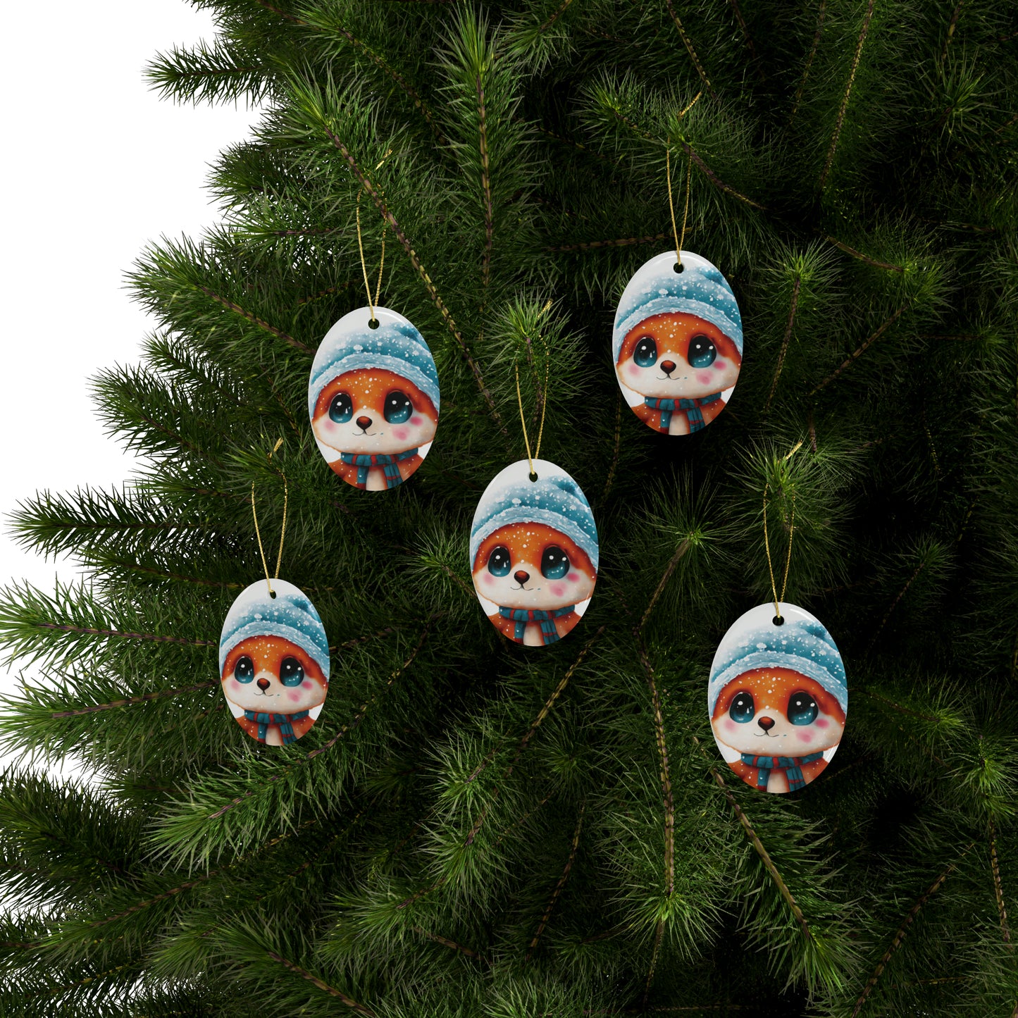 Woodland Creature | Ceramic Christmas Ornaments (1pcs, 5pcs, 10pcs, 20pcs) - 4
