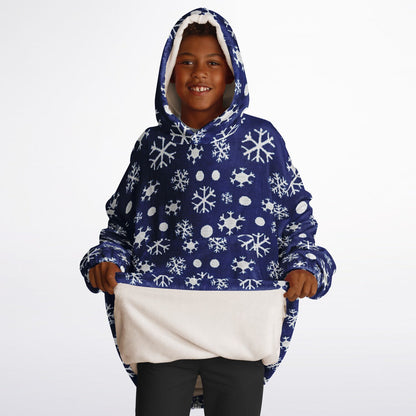 Blue Winter Snowflakes Youth Snug Hoodie