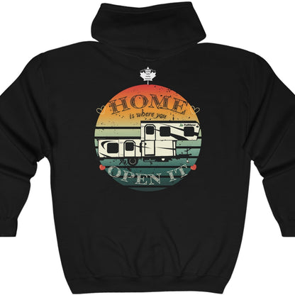 Home Is Where You Open It - TRAILMANOR - Unisex Heavy Blend™ Full Zip Hooded Sweatshirt - Zip-Up Hoodie