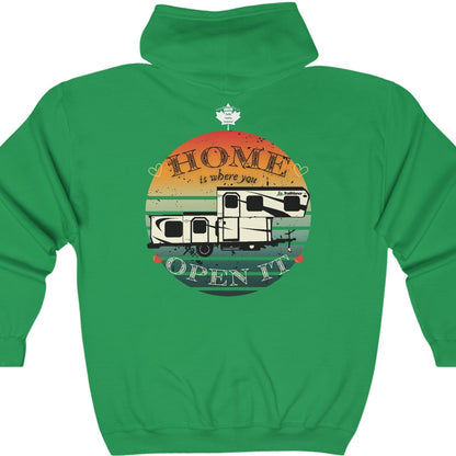 Home Is Where You Open It - TRAILMANOR - Unisex Heavy Blend™ Full Zip Hooded Sweatshirt - Zip-Up Hoodie