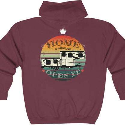 Home Is Where You Open It - TRAILMANOR - Unisex Heavy Blend™ Full Zip Hooded Sweatshirt - Zip-Up Hoodie