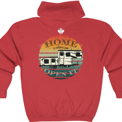 Home Is Where You Open It - TRAILMANOR - Unisex Heavy Blend™ Full Zip Hooded Sweatshirt - Zip-Up Hoodie