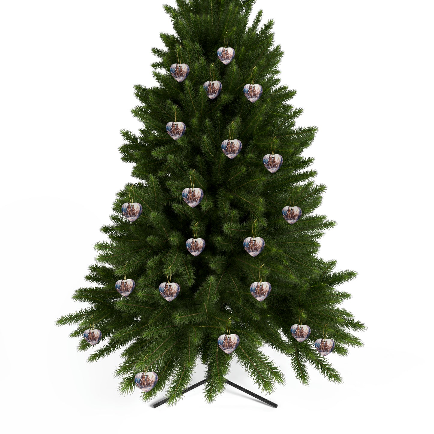 Idyllic Fantasy Christmas Scene | Ceramic Ornaments (1pcs, 5pcs, 10pcs, 20pcs) - 6