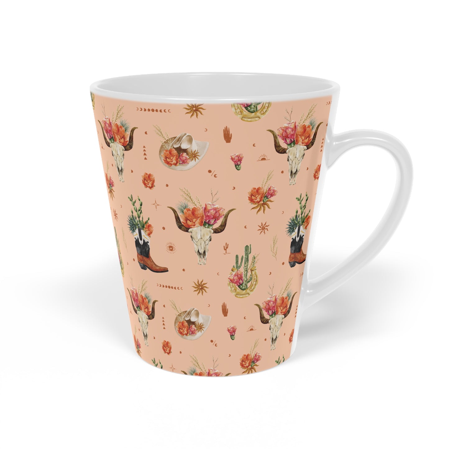 Peach Cowgirl - Ceramic Latte Mug, 12oz