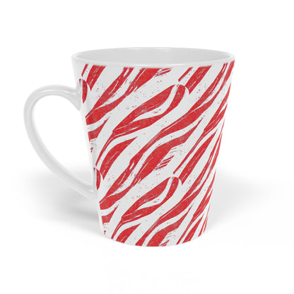 Candy Cane Zebra Print - Ceramic Latte Mug, 12oz - Perfect Hot Chocolate Mug