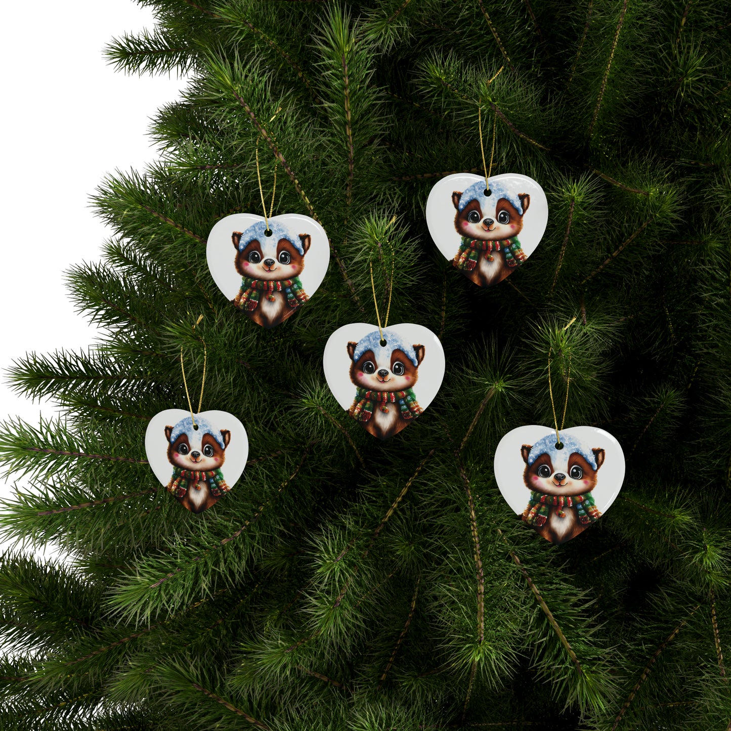 Cute Woodland Creature | Ceramic Christmas Ornaments (1pcs, 5pcs, 10pcs, 20pcs) - 1