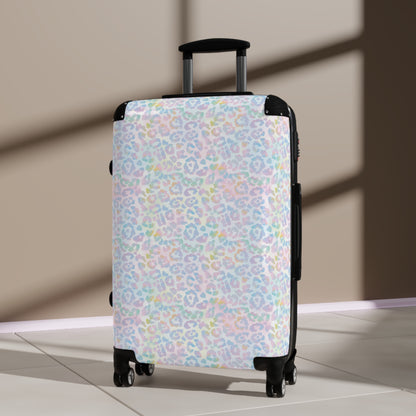 Pink Tie-Dye Leopard Print Suitcases Available in 3 Sizes (Small, Medium, & Large)