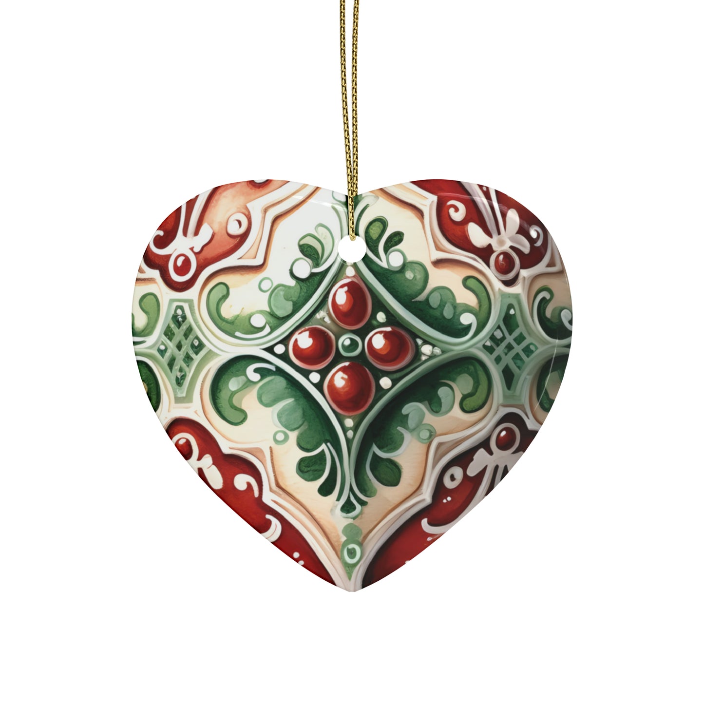 Green & Red Ruby Ceramic Christmas Ornaments (1pcs, 5pcs, 10pcs, 20pcs)