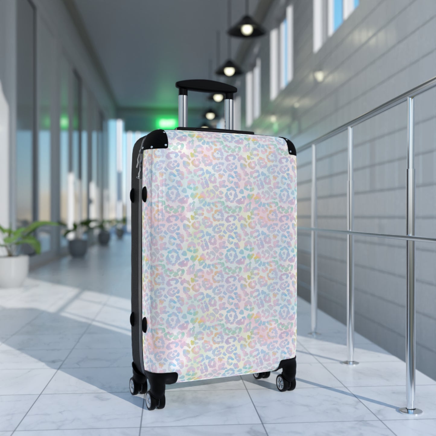 Pink Tie-Dye Leopard Print Suitcases Available in 3 Sizes (Small, Medium, & Large)