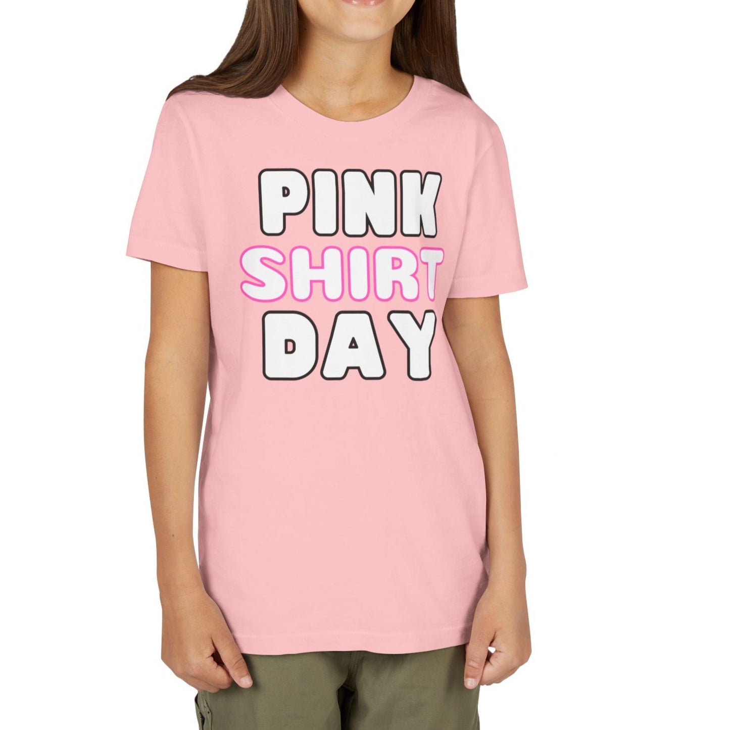 Pink Shirt Day - Youth Lightweight Short Sleeve Tee – Soft, Stylish, and Durable