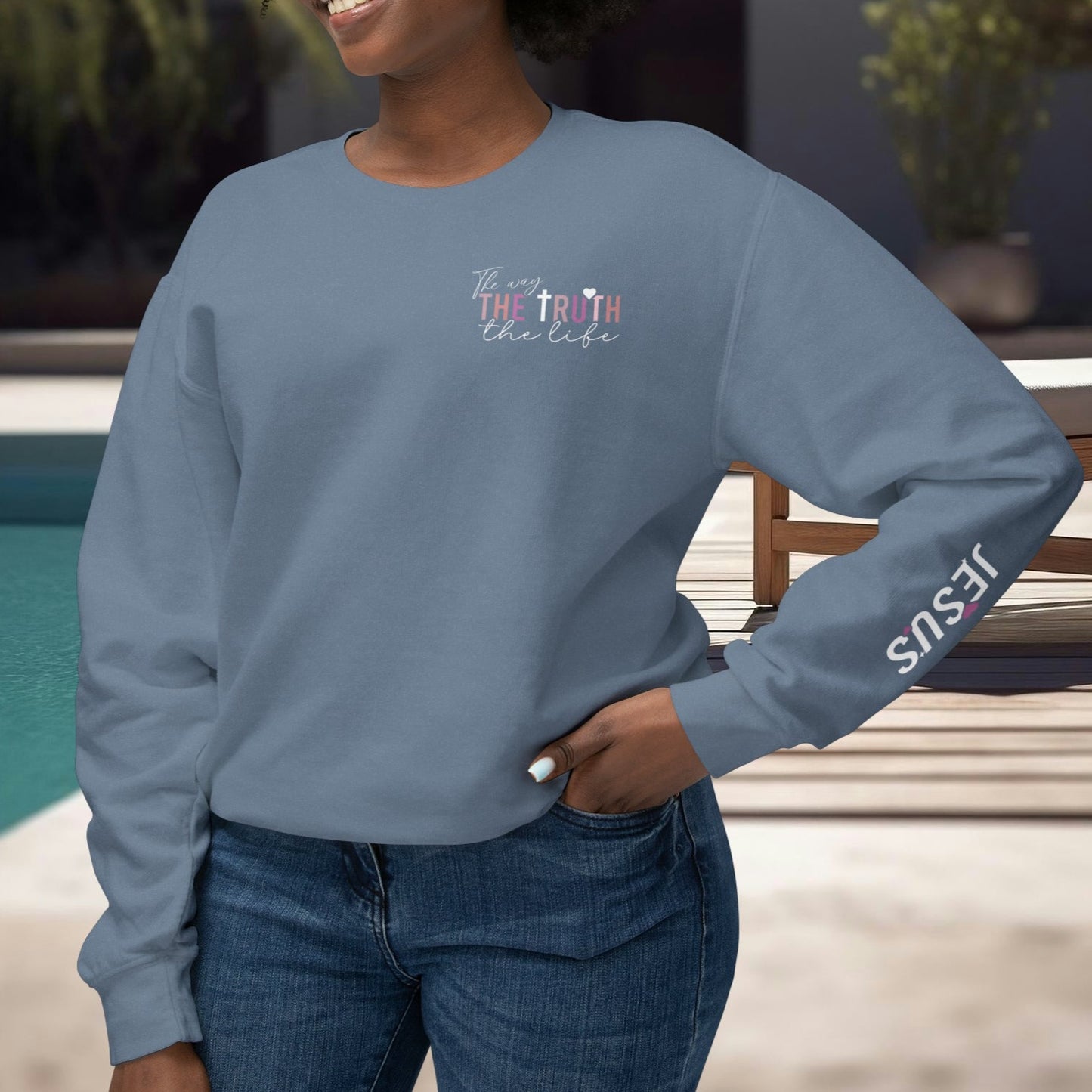 The Way The Truth & The Life - Unisex Lightweight Crewneck Sweatshirt