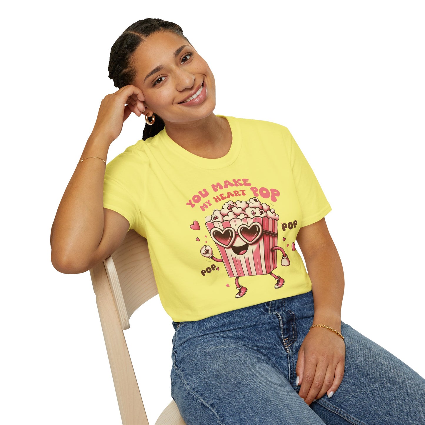 You Make My Heart Pop - Unisex Soft Cotton Retro T-Shirt - Plus Sizes Avail.