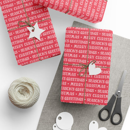 Merry Christmas Season's Greetings - Custom Wrapping Paper