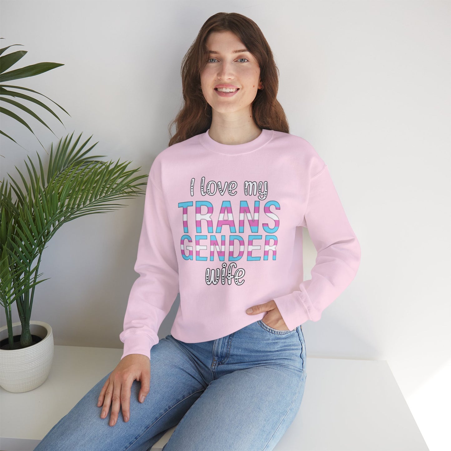 I Love My Transgender Wife | Unisex Heavy Blend™ Crewneck Sweatshirt