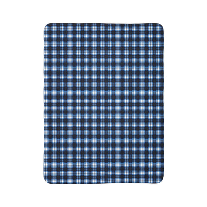 Blue Canadian Tartan - Fleece Sherpa Blanket in 2 Sizes