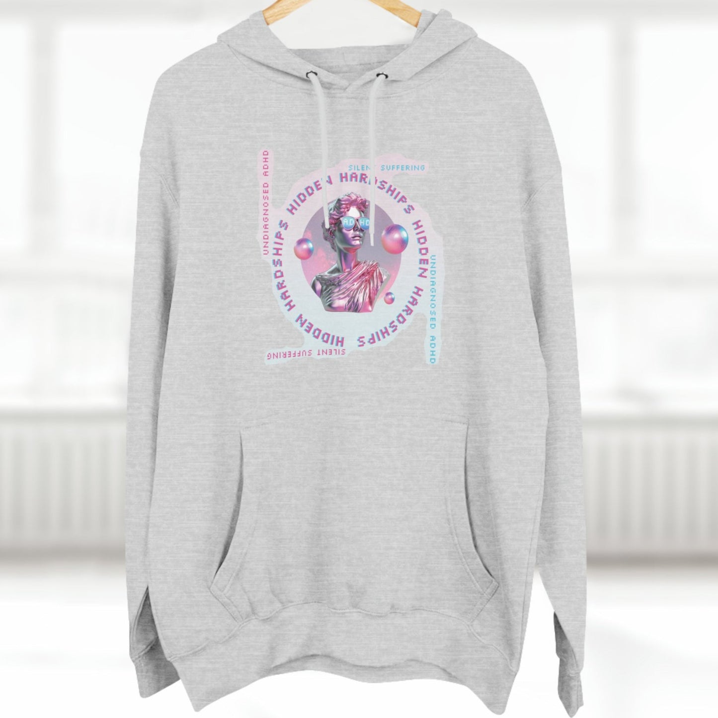 ADHD Hidden Hardships - Premium Fleece Hoodie - Undiagnosed Struggles Awareness - Ships from Canada