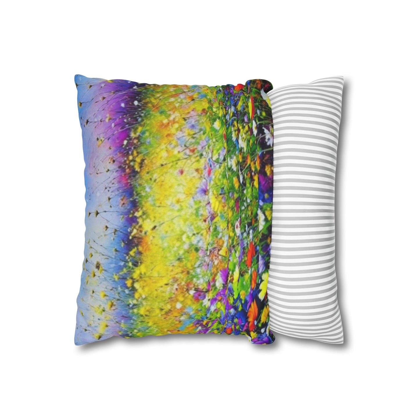 Wildflower Meadow - Spun Polyester Square Pillowcase Cushion Cover