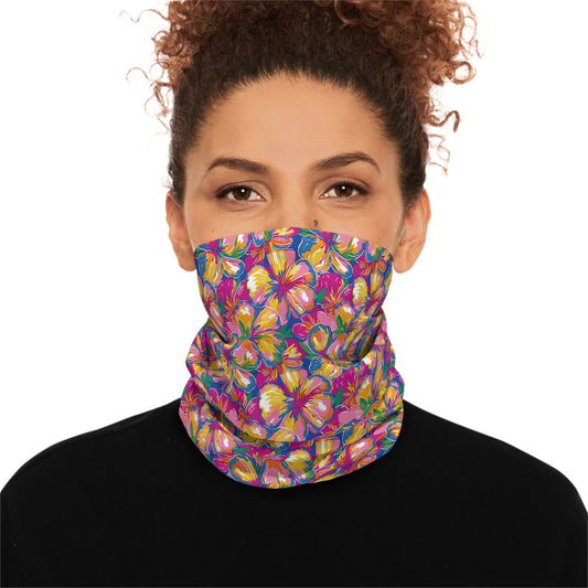 Bold Hibiscus Neck Gaiter – Tropical Warmth for Any Season