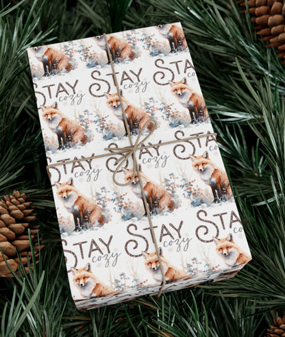 Stay Cozy - Wrapping Paper - Fox Christmas Wrap