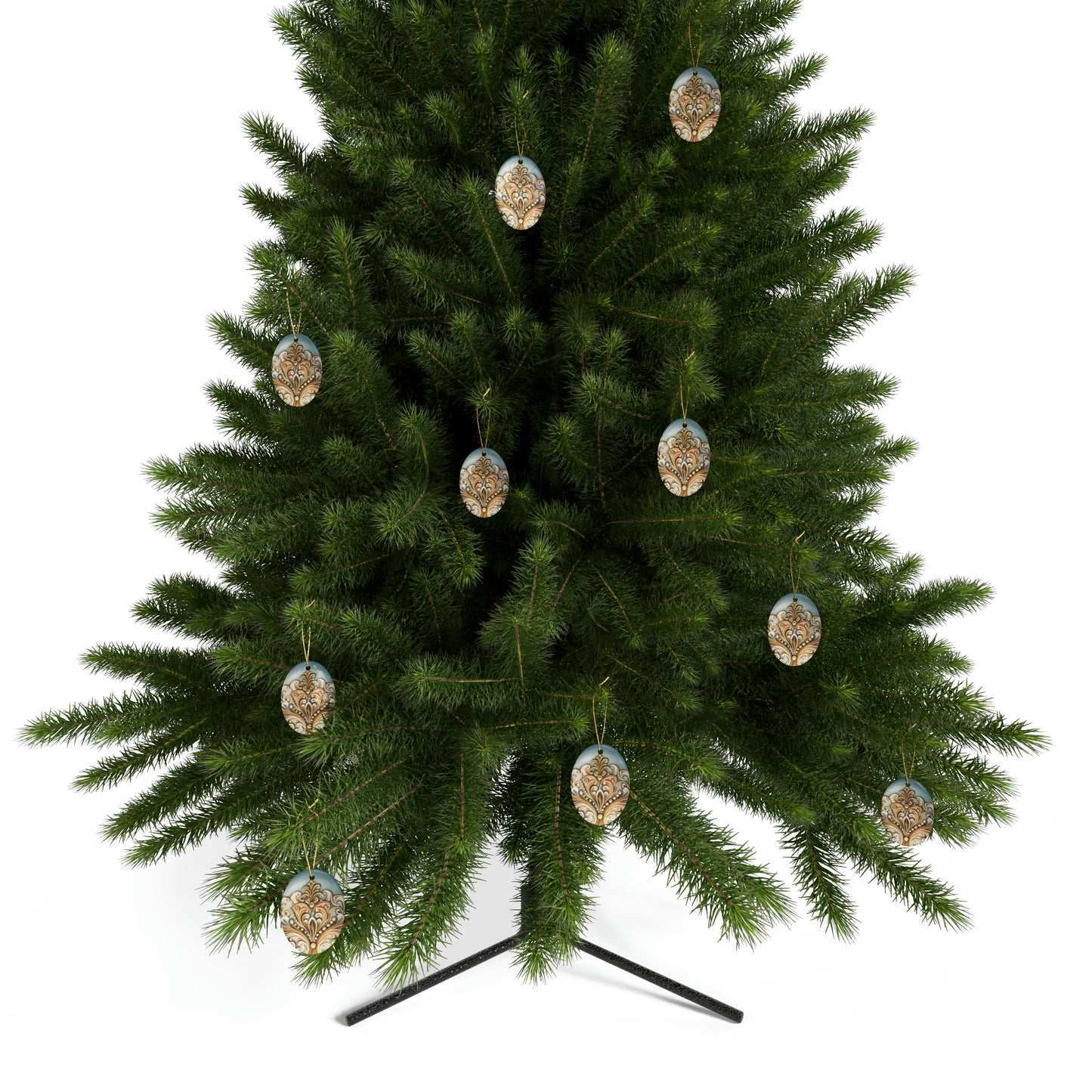 Blue & Gold Ceramic Christmas Ornaments (1pcs, 5pcs, 10pcs, 20pcs)