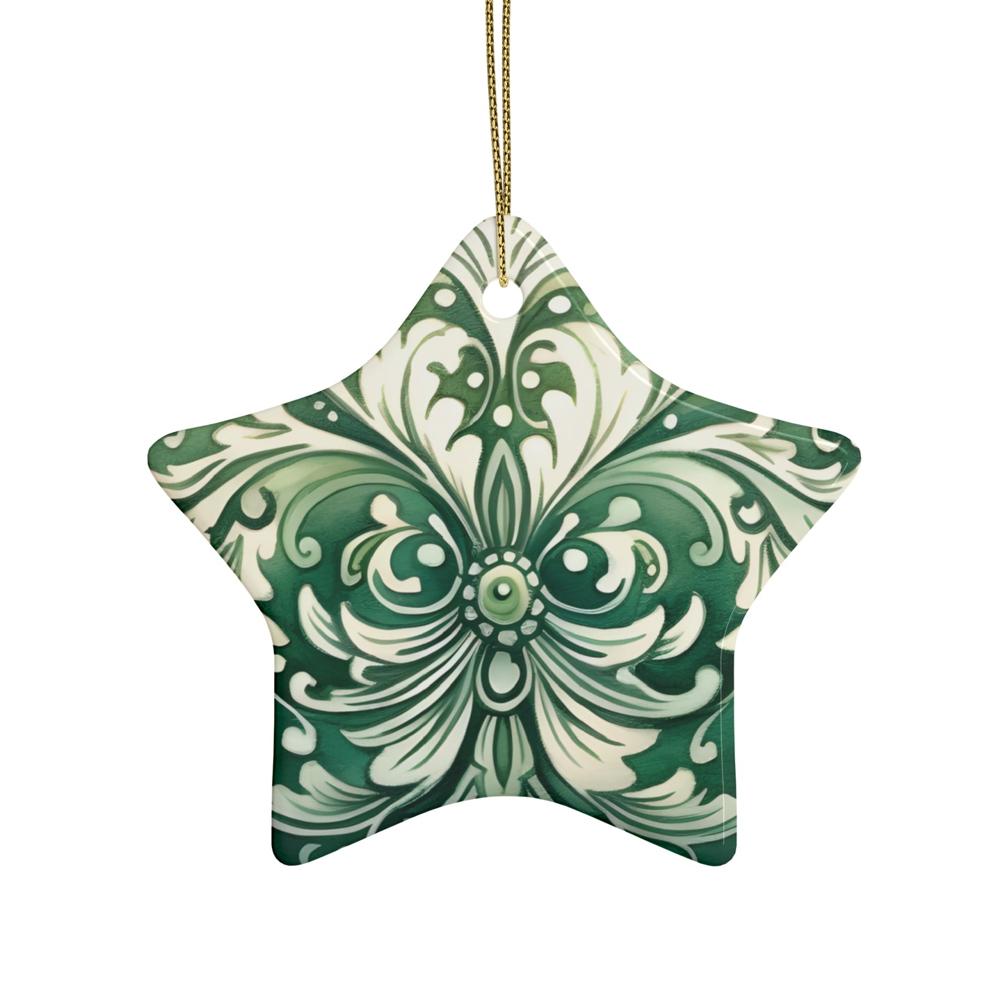 Green Swirl Ceramic Christmas Ornaments (1pcs, 5pcs, 10pcs, 20pcs)