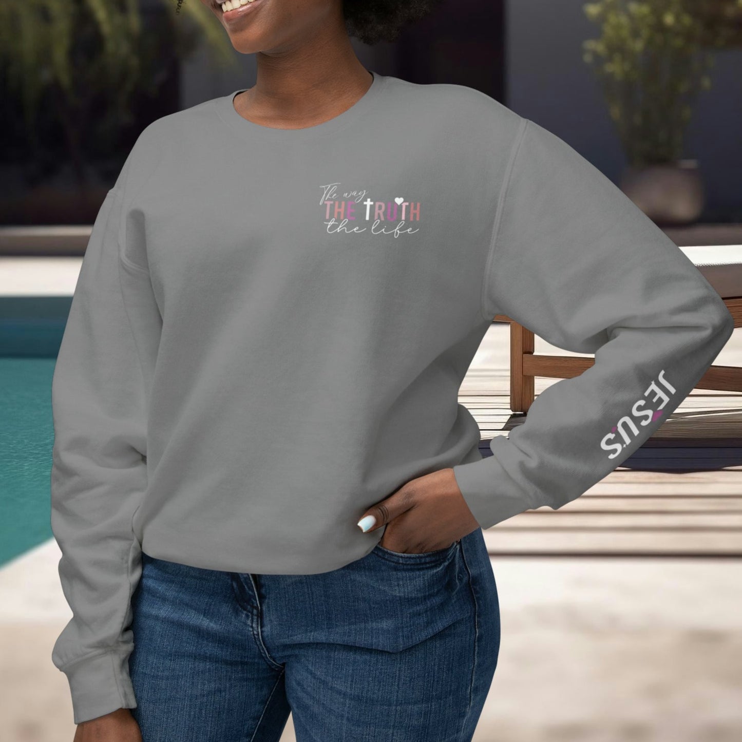 The Way The Truth & The Life - Unisex Lightweight Crewneck Sweatshirt