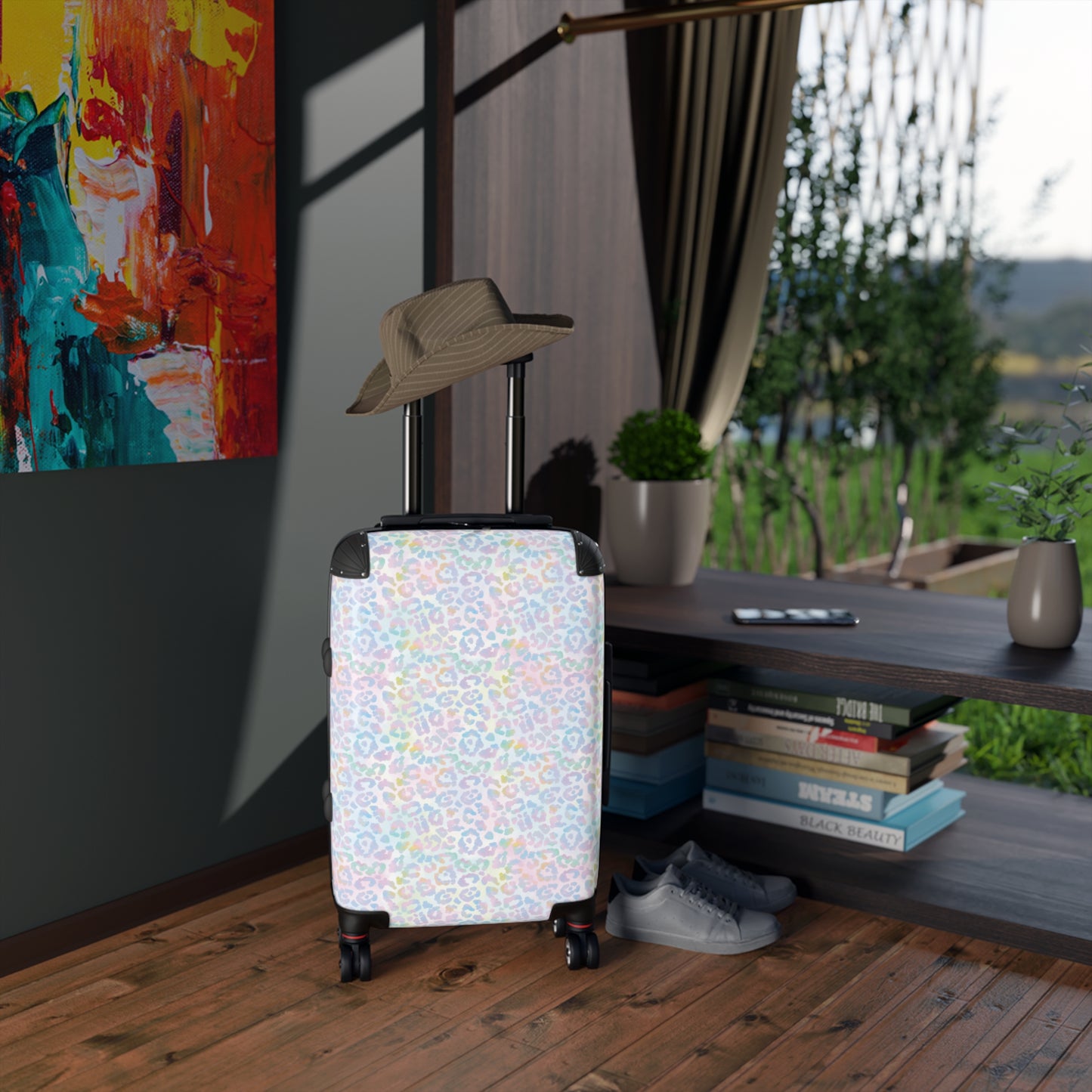 Pink Tie-Dye Leopard Print Suitcases Available in 3 Sizes (Small, Medium, & Large)