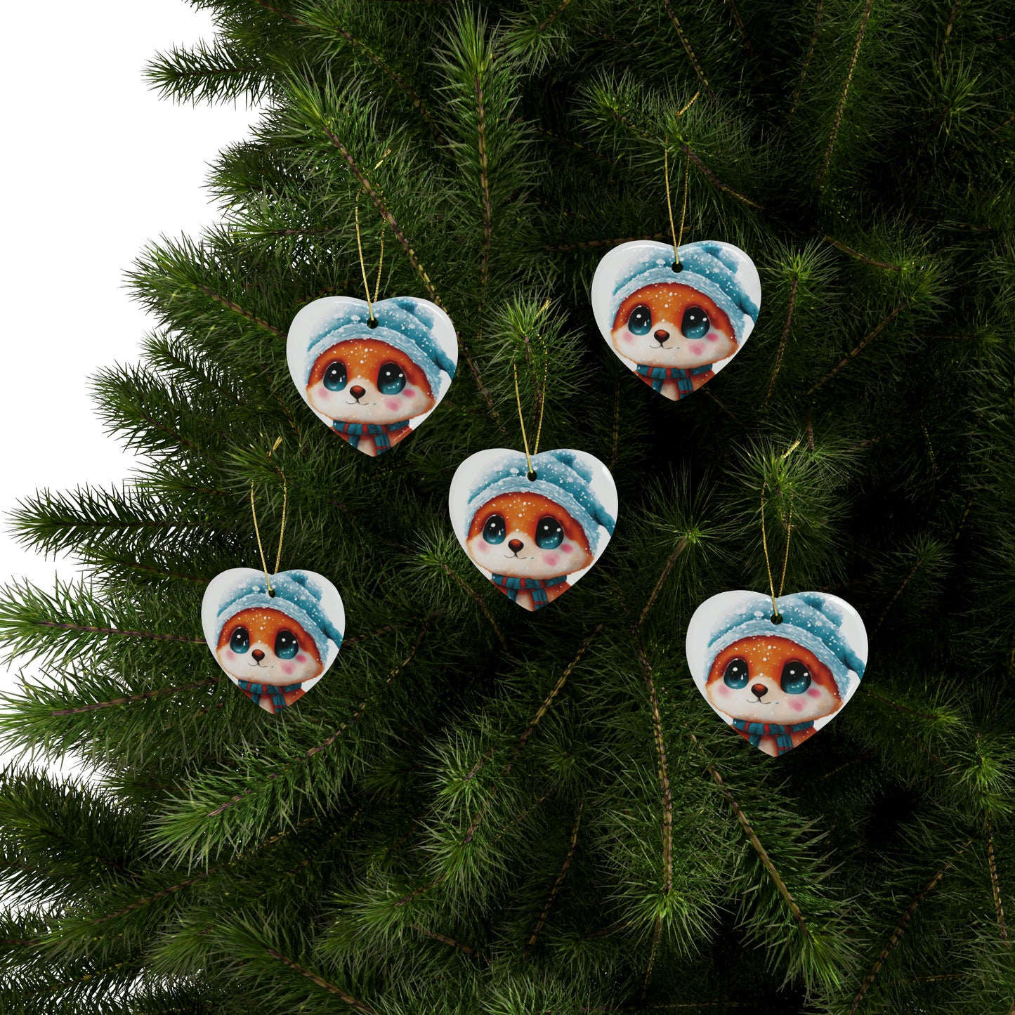 Woodland Creature | Ceramic Christmas Ornaments (1pcs, 5pcs, 10pcs, 20pcs) - 4