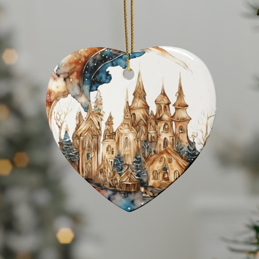 Idyllic Fantasy Christmas Scene | Ceramic Ornaments (1pcs, 5pcs, 10pcs, 20pcs) - 19