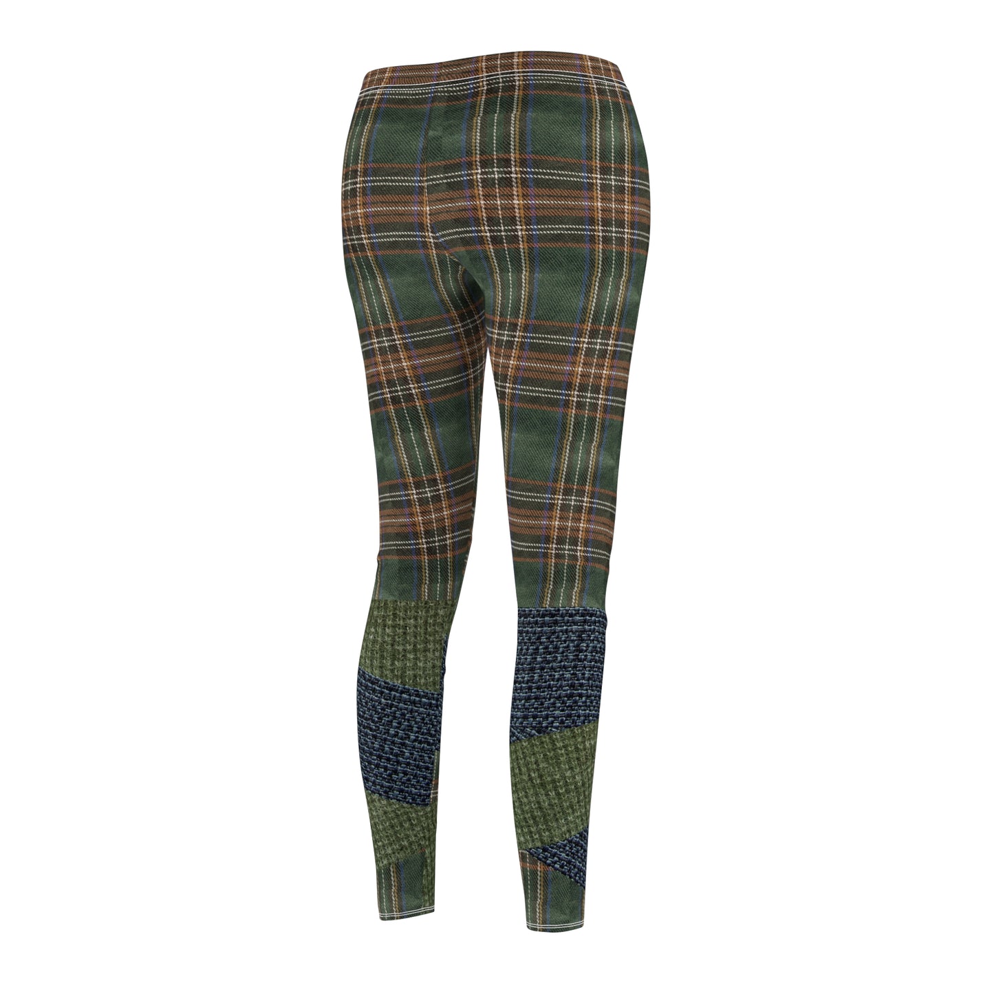 Green Oxford Tweed W/Peeking Cat & Mouse Leg Warmers - Women's Casual Leggings