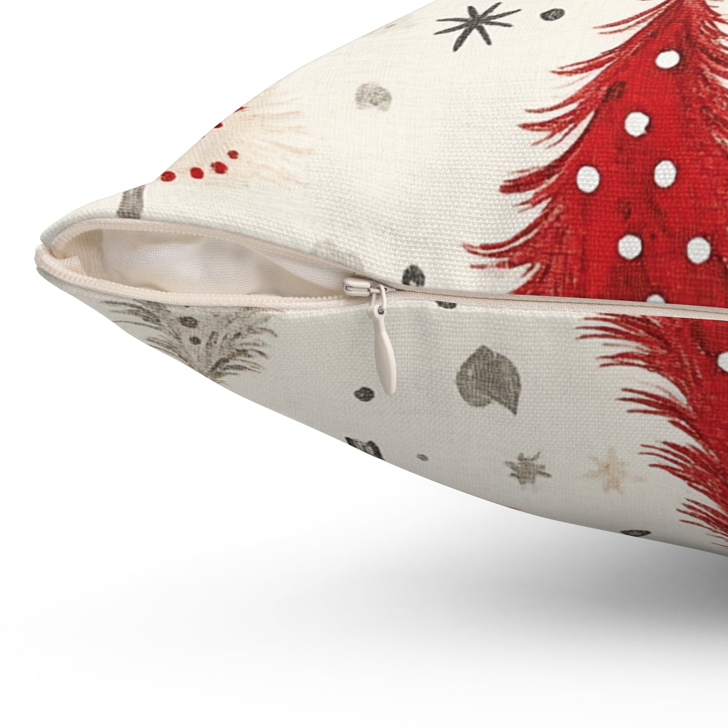 Vintage Christmas Trees - Spun Polyester Square Cushion & Case 14x14"