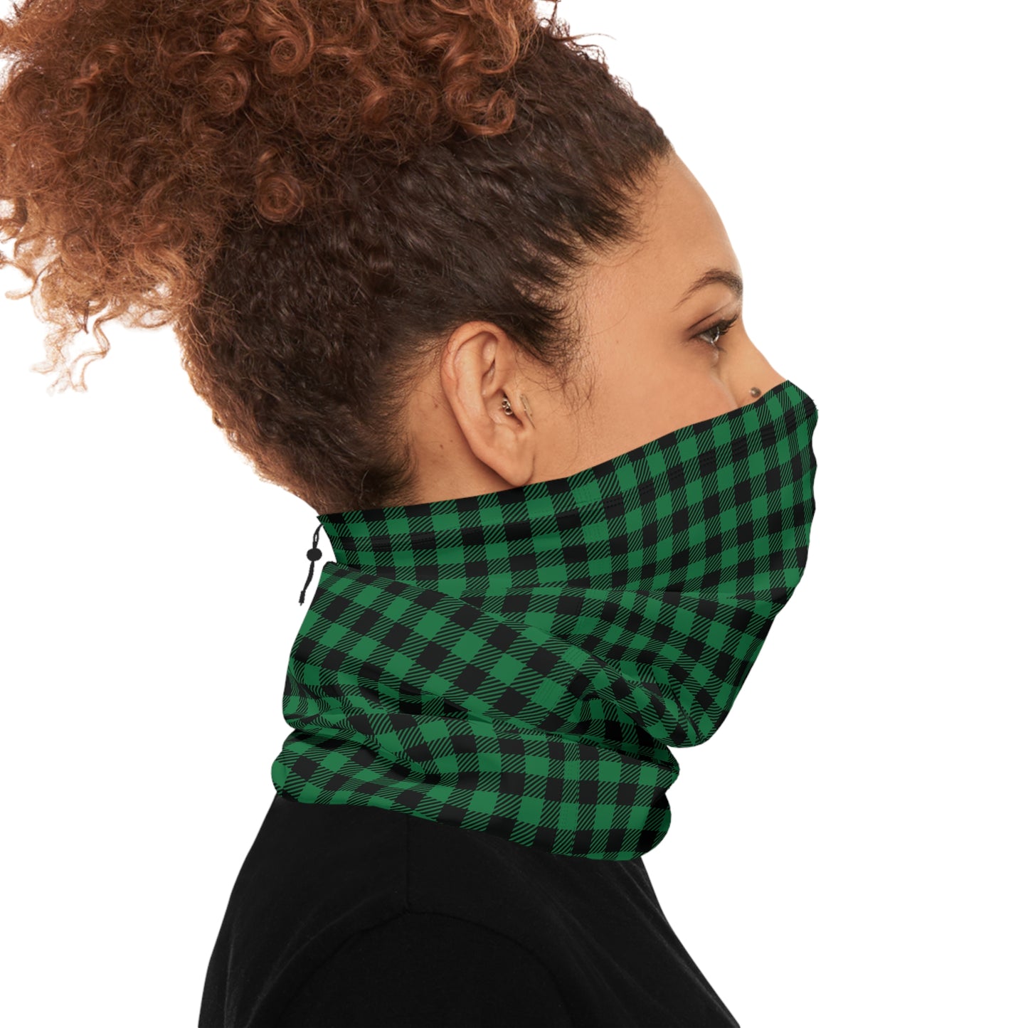 Arctic Vortex-Ready Neck Gaiter – Adjustable Fleece-Blend Winter Warmth in Buffalo Plaid