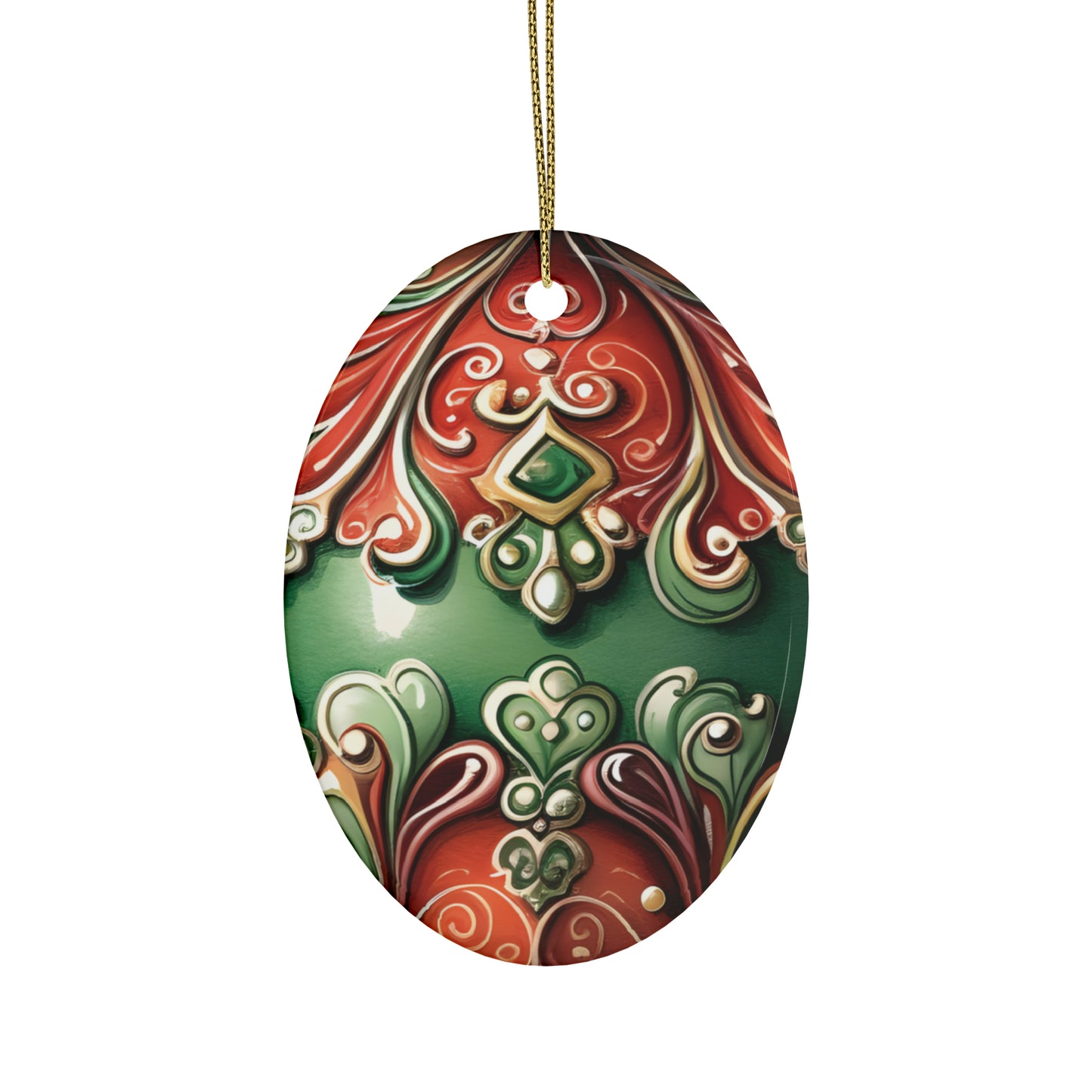Red & Green Emerald Ceramic Christmas Ornaments (1pcs, 5pcs, 10pcs, 20pcs)
