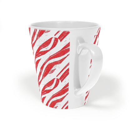 Candy Cane Zebra Print - Ceramic Latte Mug, 12oz - Perfect Hot Chocolate Mug