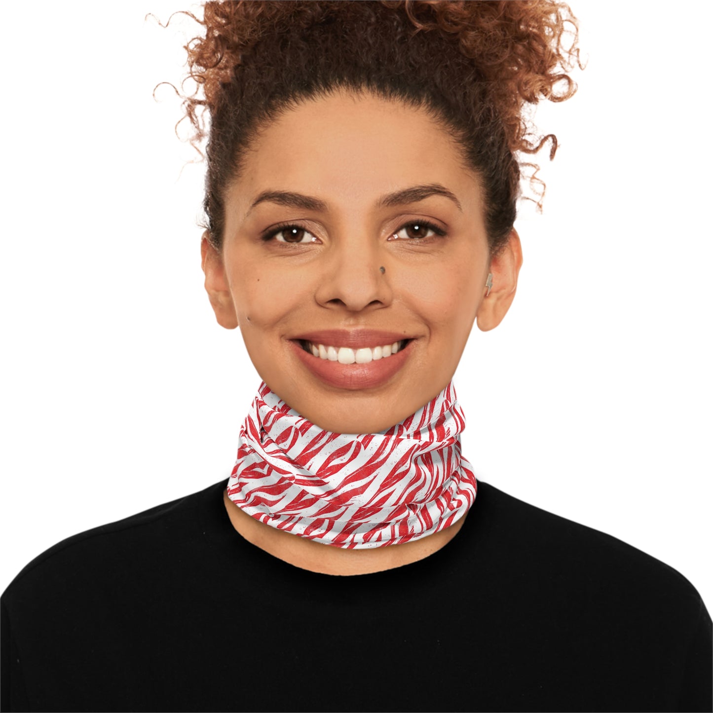 Candy Cane Zebra Neck Gaiter – Striking Holiday Style