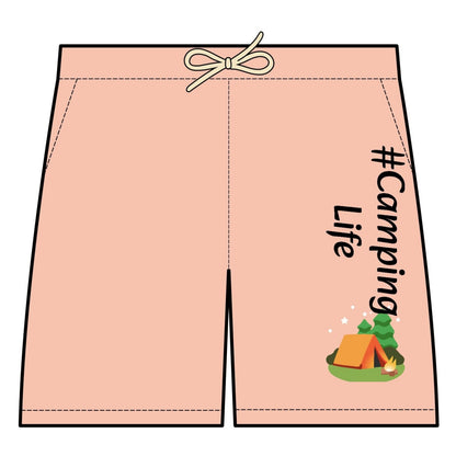 #Camping Life- Unisex Garment-Dyed Lightweight 100% US Cotton Fleece Sweat Shorts