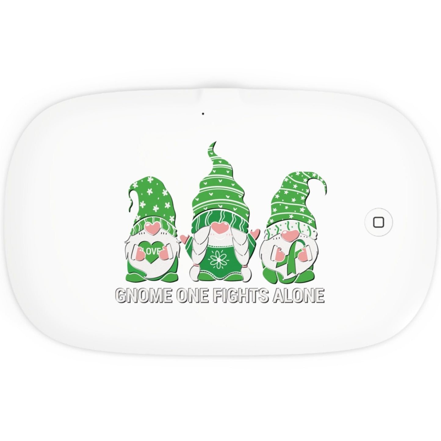 Gnome One Fights Alone - UV Phone Sanitizer and Wireless Charging Pad - Mental Health Awareness