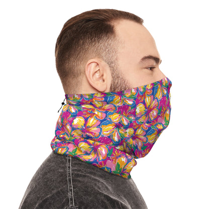 Bold Hibiscus Neck Gaiter – Tropical Warmth for Any Season