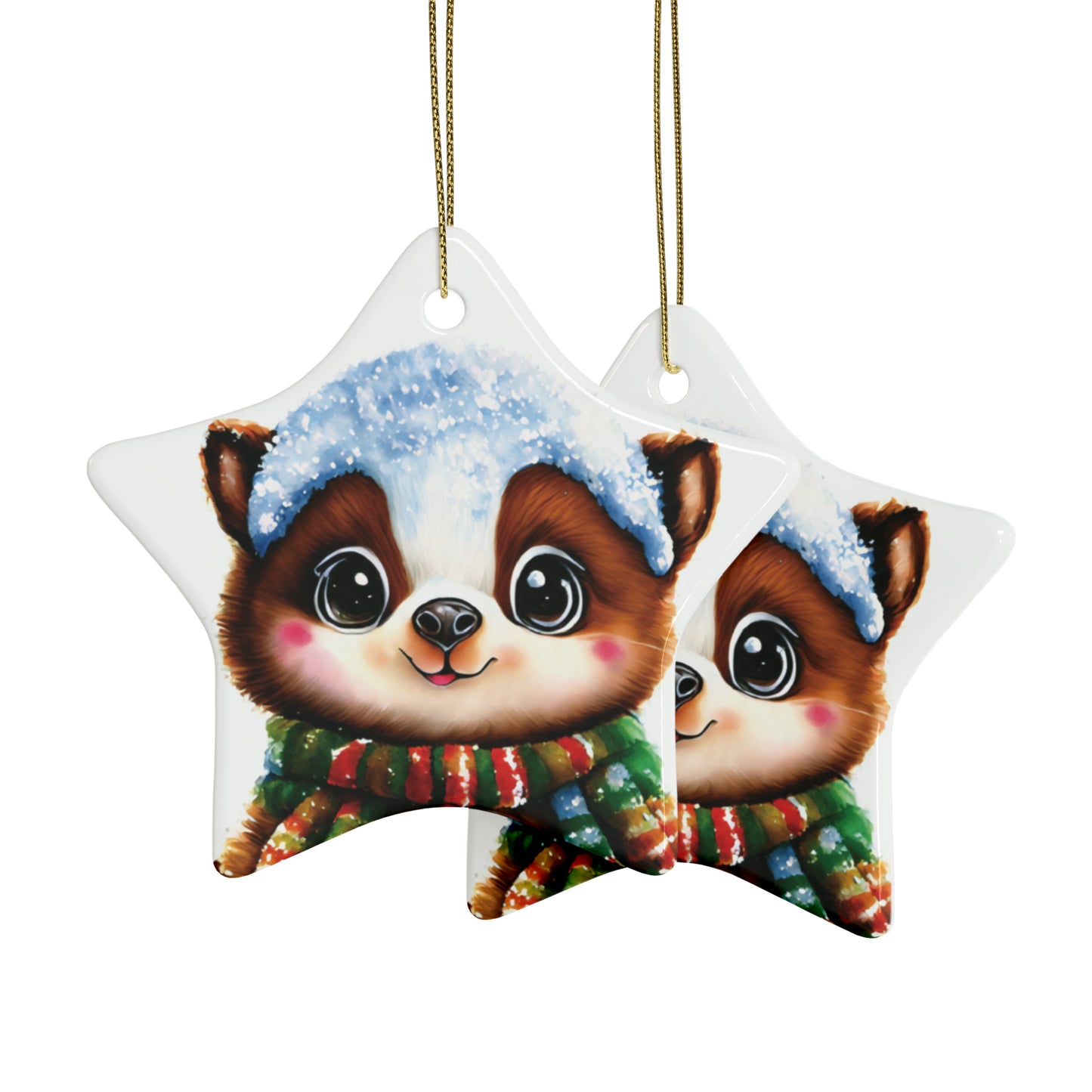 Cute Woodland Creature | Ceramic Christmas Ornaments (1pcs, 5pcs, 10pcs, 20pcs) - 1