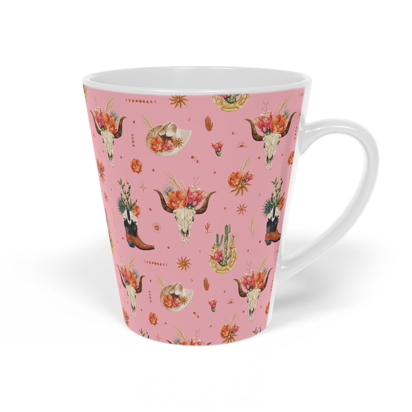 Rosy Cowgirl - Ceramic Latte Mug, 12oz