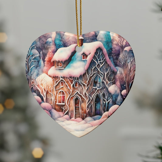 Idyllic Fantasy Christmas Scene | Ceramic Ornaments (1pcs, 5pcs, 10pcs, 20pcs) - 9