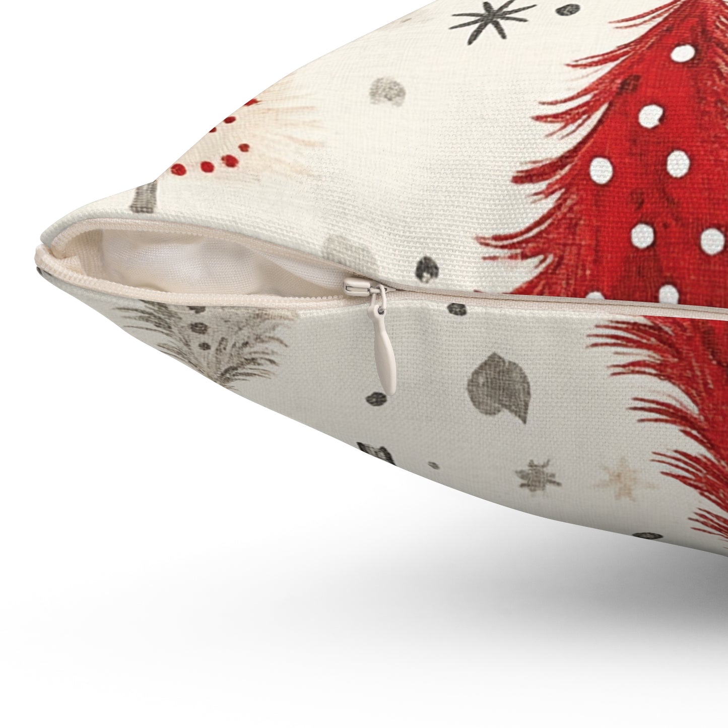 Vintage Christmas Trees - Spun Polyester Square Cushion & Case 14x14"