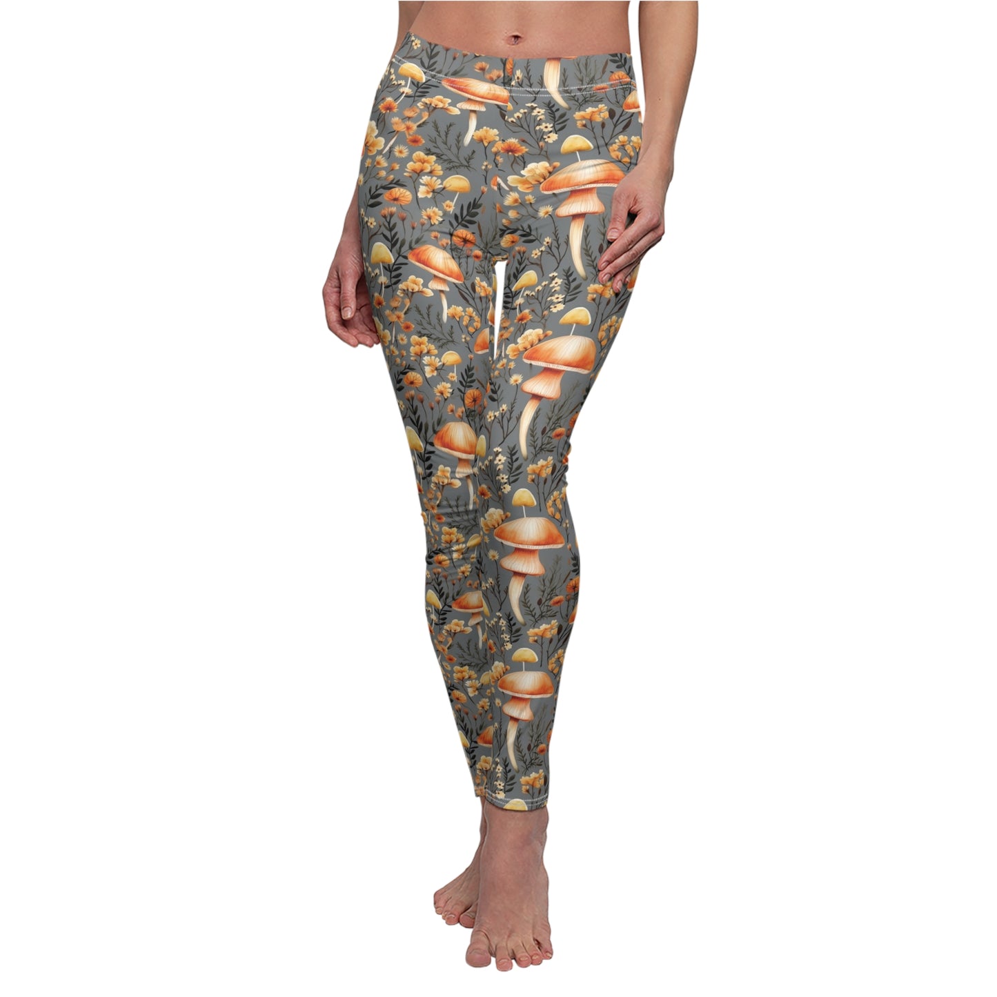 Fall Mushrooms - Women's Cut & Sew Casual Leggings