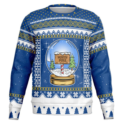 North Pole Snow Globe Ugly Christmas Sweater - Athletic Sweatshirt