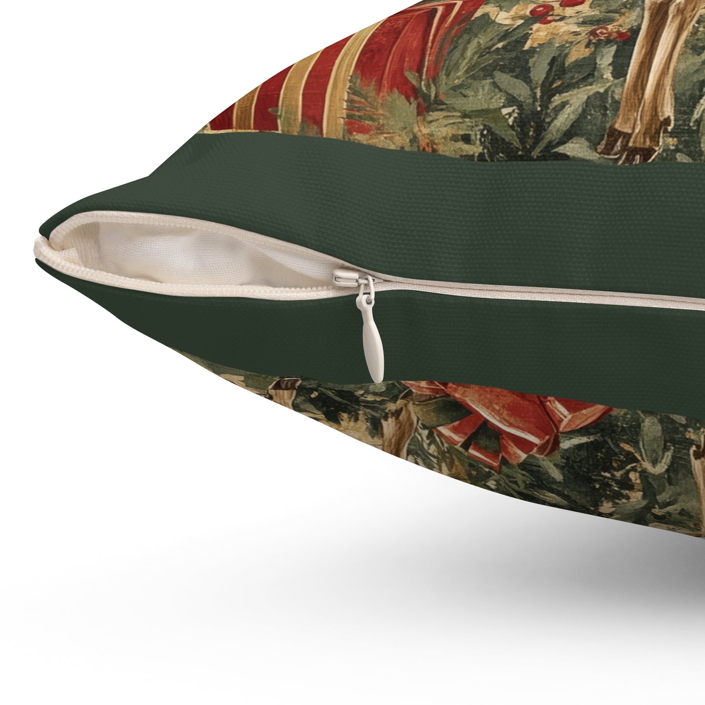 Vintage Deer Heart Holly - Spun Polyester Square Pillow 14x14"