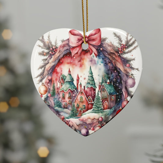 Idyllic Fantasy Christmas Scene | Ceramic Ornaments (1pcs, 5pcs, 10pcs, 20pcs) - 17