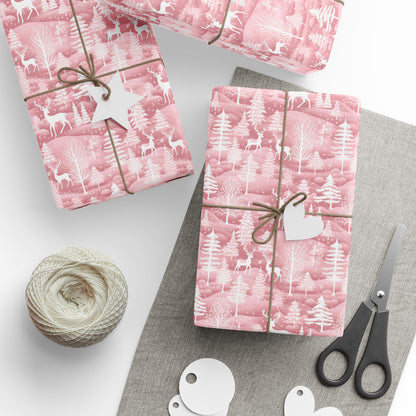 Pink Christmas Reindeer - Custom Wrapping Paper