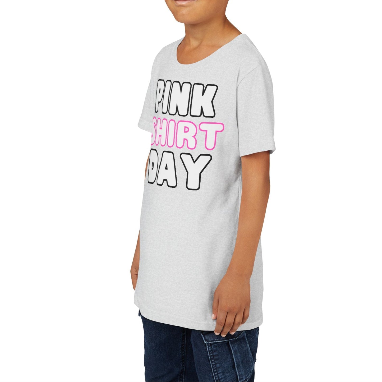 Pink Shirt Day - Youth Lightweight Short Sleeve Tee – Soft, Stylish, and Durable