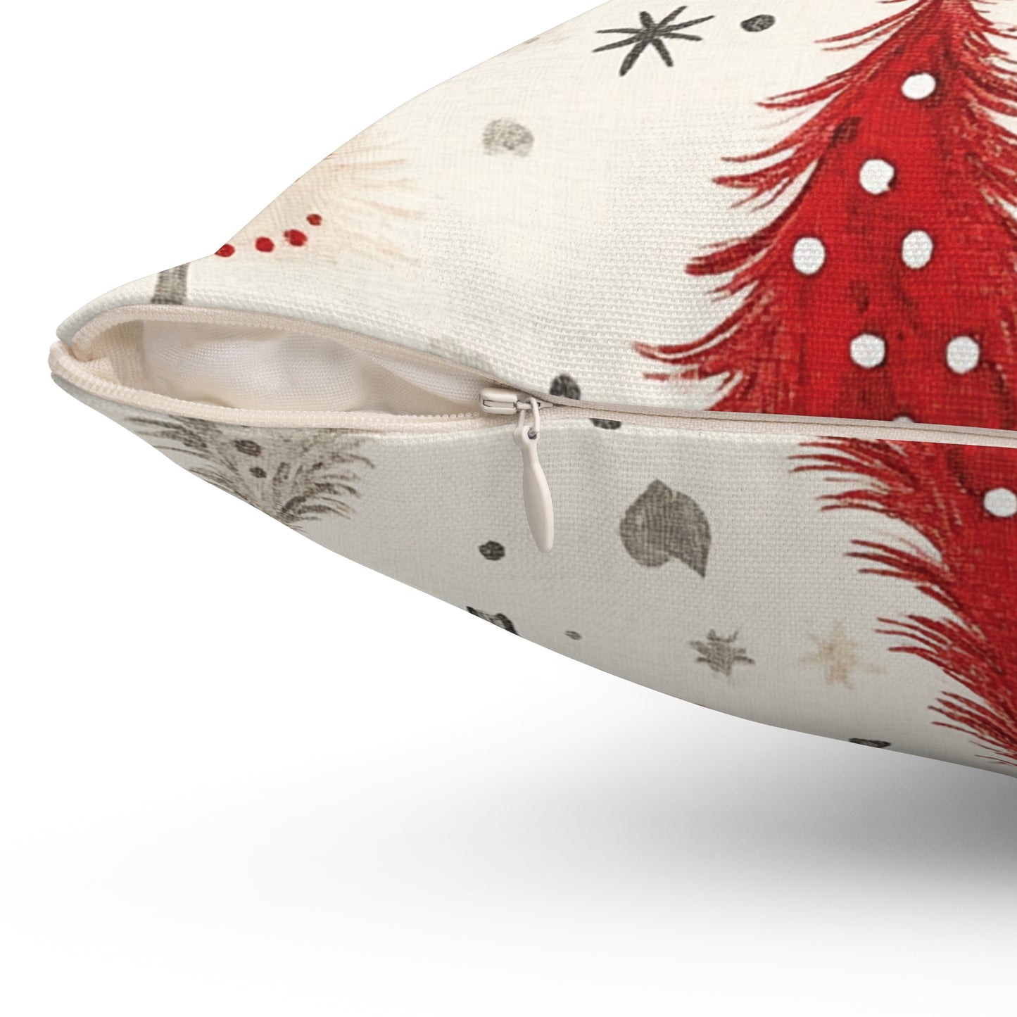 Vintage Christmas Trees - Spun Polyester Square Cushion & Case 14x14"